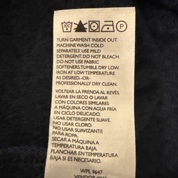 Eddie Bauer Men's 3 Button Fleece Sweater Blue XL Long Sleeve Mock Neck Pullover - Picture 8 of 8